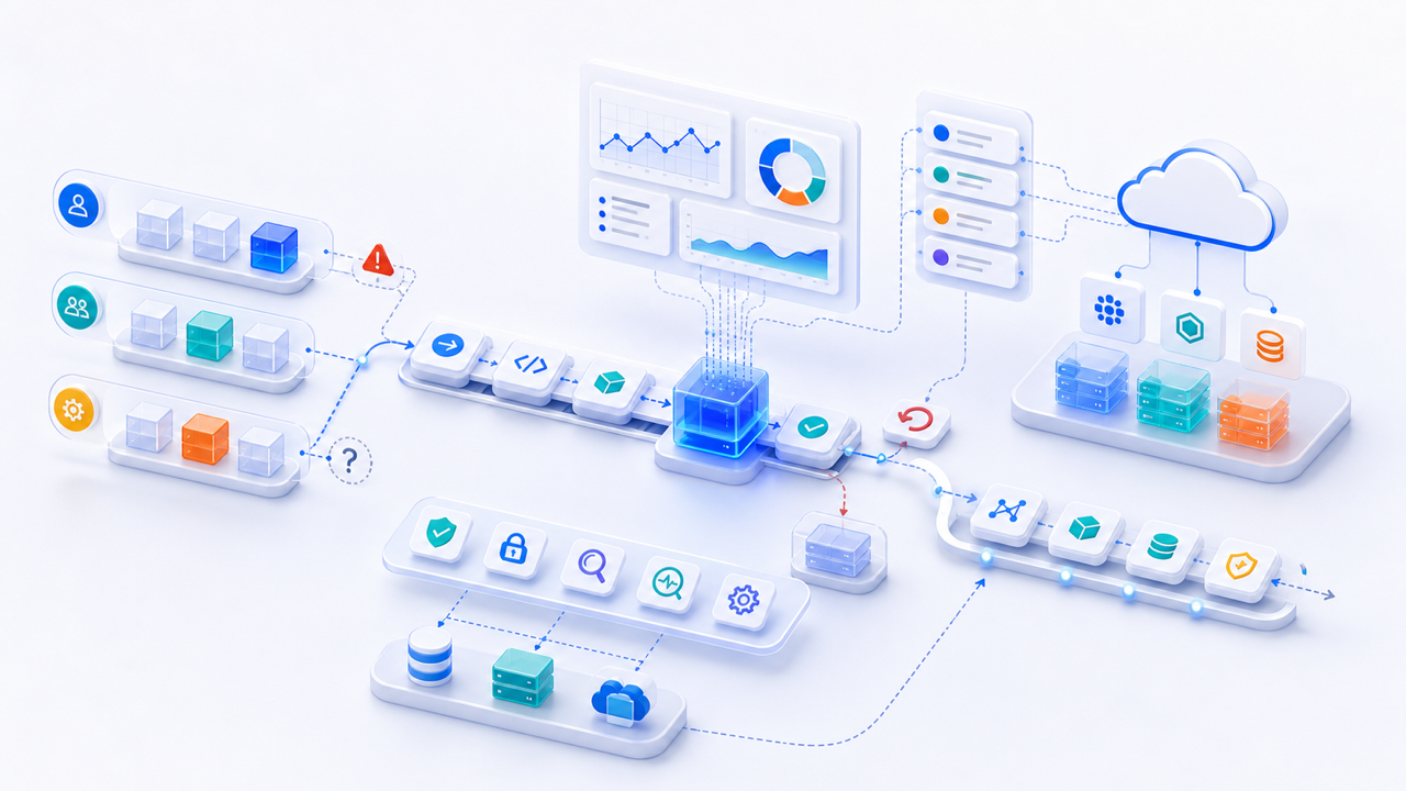 Professional cloud operations visual representing an anonymised healthcare technology case study, not real client evidence